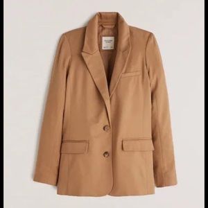 ✨Abercrombie & Fitch Vegan Leather Tan Blazer✨